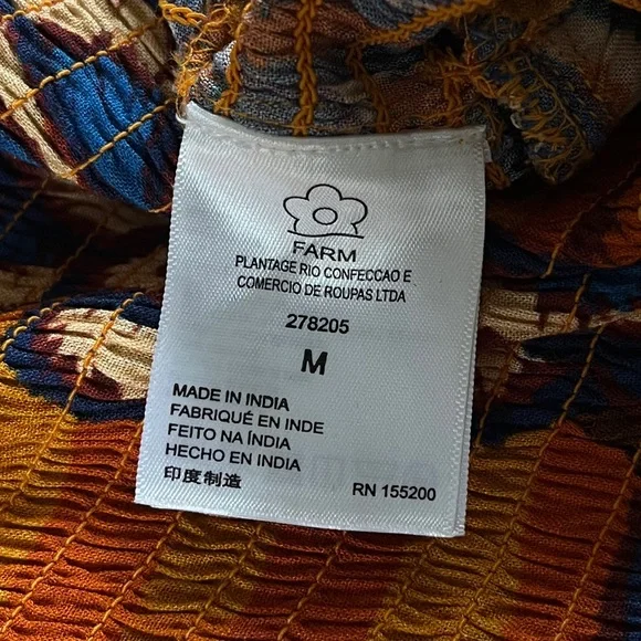 NWOT FARM RIO x ANTHROPOLOGIE Smocked Wide-Leg Jumpsuit - Picture 5 of 8